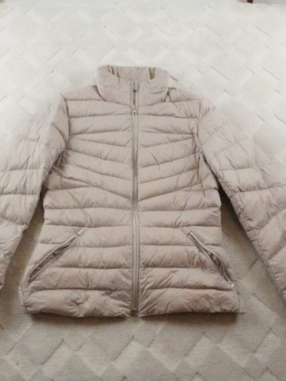 Lands' End Down Puffer Jacket Womens Extra Small Full Zip